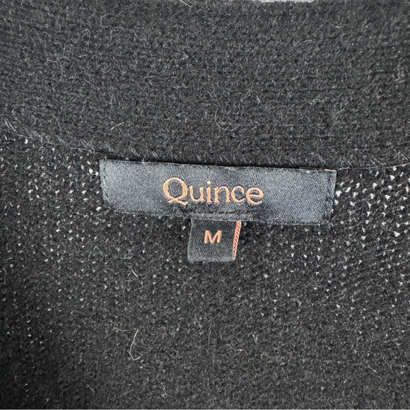 Quince Oversized Black Button Down Yak Wool Cardigan Size Medium - Picture 3 of 6